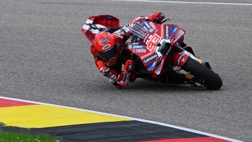 Marc Marquez mencoba mengabaikan isu peluang juara MotoGP 2026. (REUTERS/Annegret Hilse)